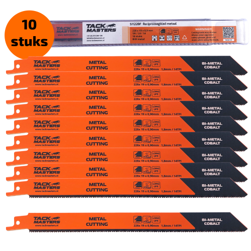 Reciprozaagblad metaal en ijzer 14 TPI S1122BF 10 stuks
