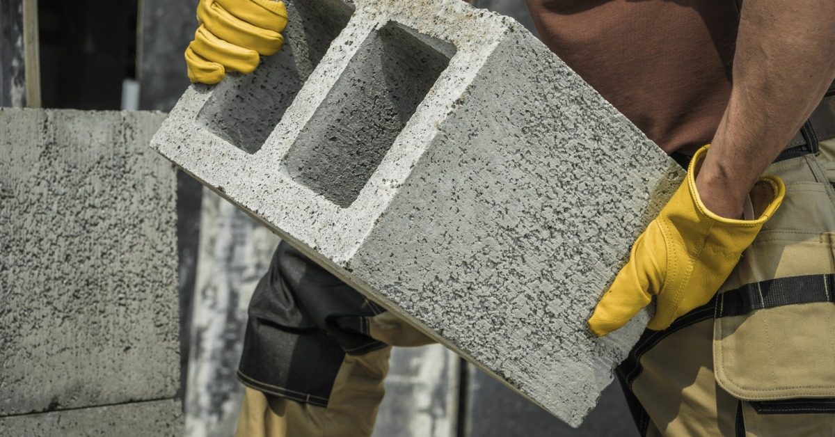 Betonblokken lijmen