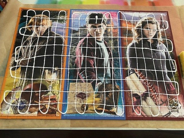 Houtlijm op puzzel