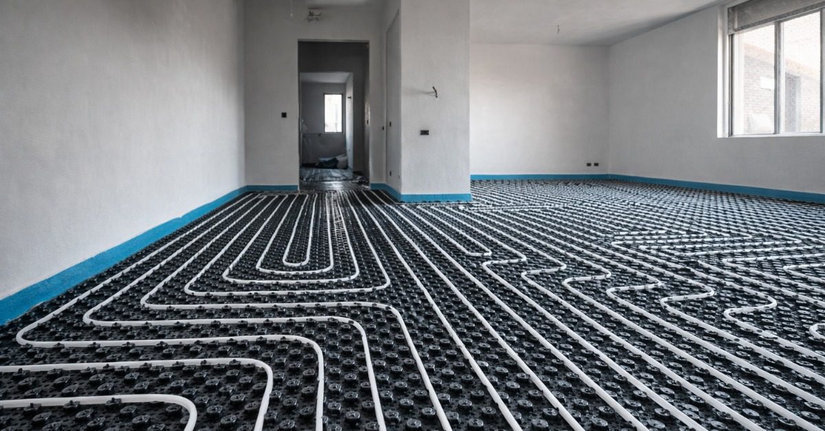 Vloerverwarmingsmatten leggen met lijm
