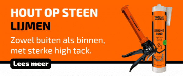 Hout op steen lijmen buiten