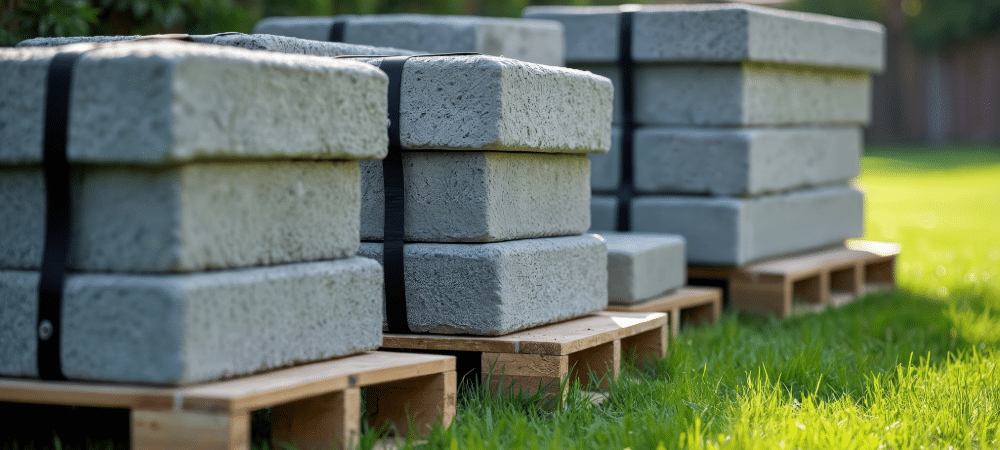 Betonblokken lijmen buiten