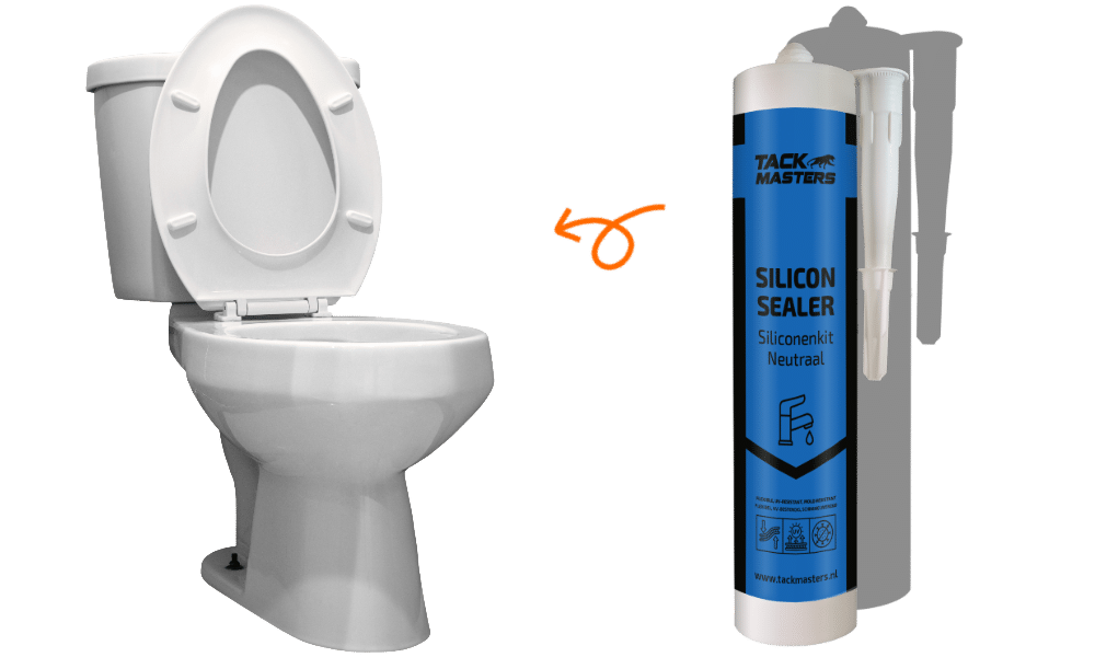 Wc pot afkitten met siliconenkit
