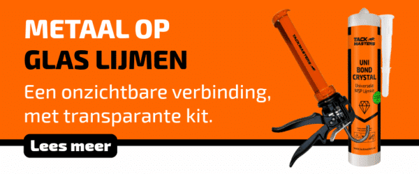 Metaal op glas lijmen
