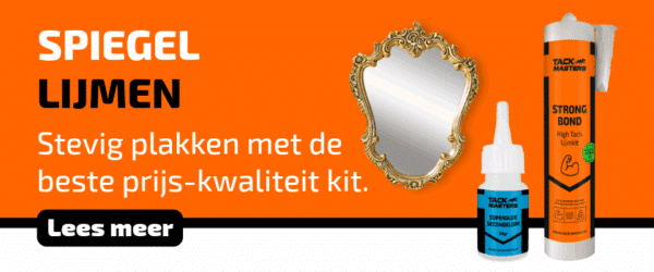 Spiegel lijmen met high tack