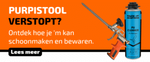 Purpistool verstopt schoonmaken met pur reiniger