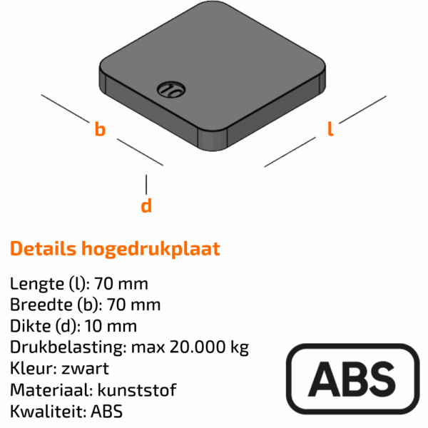 GB hogedrukplaat 10 mm ABS - Afbeelding 2