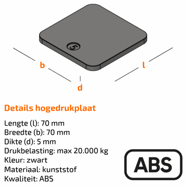 GB hogedrukplaat 5 mm ABS - Afbeelding 2