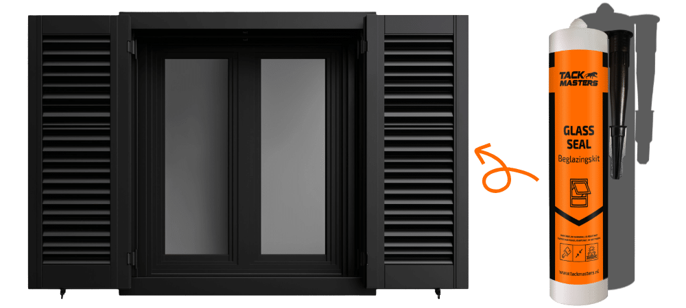 Zwarte kozijnen kitten met beglazingskit