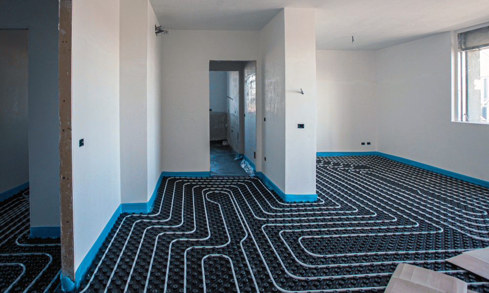 Vloerverwarmingsmatten leggen met lijm